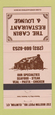 Matchbook Cover - Cabin Restaurant Lounge Clinton CT 30 Strike