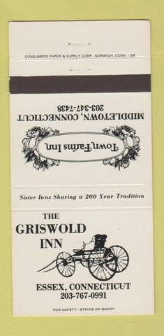Matchbook Cover - Griswold Inn Essex CT Middletown Town Farms Inn 30 Strike