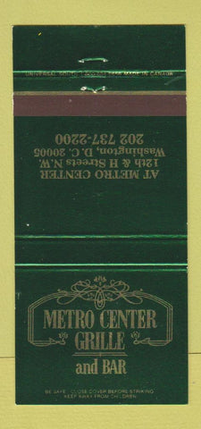 Matchbook Cover - Metro Center Grill Washington DC 30 Strike