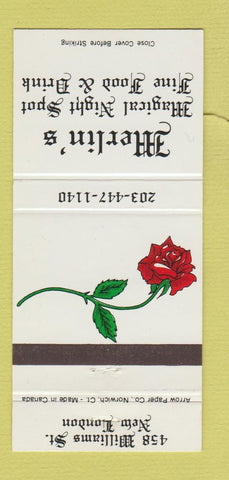 Matchbook Cover - Merlin's Restaurant New London CT 30 Strike