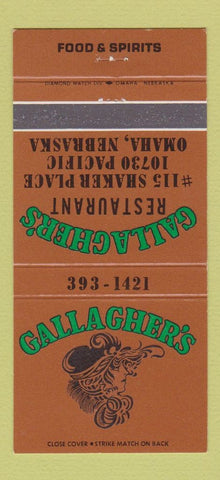 Matchbook Cover - Gallagher's Restaurant Omaha NE 30 Strike
