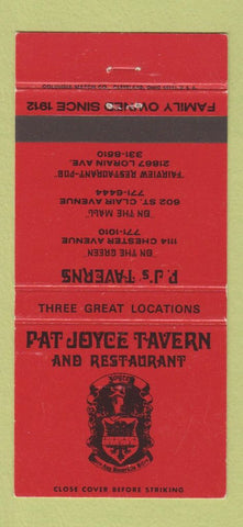 Matchbook Cover - Pat Joyce Tavern Cleveland OH WEAR 30 Strike