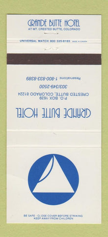 Matchbook Cover - Grande Butte Hotel Crest Butte Colorado 30 Strike