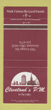 Matchbook Cover - Cleveland's PM Restaurant OH 30 Strike