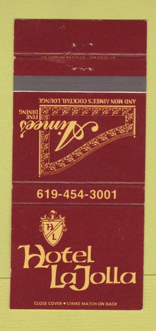 Matchbook Cover - Hotel La Jolla Aimee's Restaurant La Jolla CA 30 Strike
