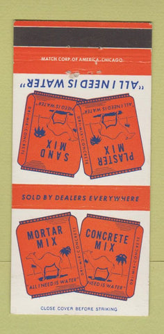 Matchbook Cover - Mortar Mix Sand Plaster Concrete Denver Colorado 30 Strike