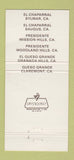 Matchbook Cover - Queso Grande Claremont CA Mexican Saugus Sylmar 30 Strike