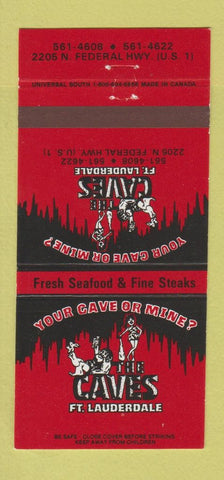 Matchbook Cover - The Caves Fort Lauderdale FL caveman girlie 30 Strike