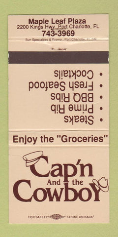 Matchbook Cover - Captain and the Cowboy Port Charlotte FL 30 Strike