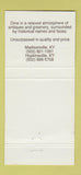 Matchbook Cover Bartholomew's Restaurant Hopkinsville KY Madisonville 30 Strike