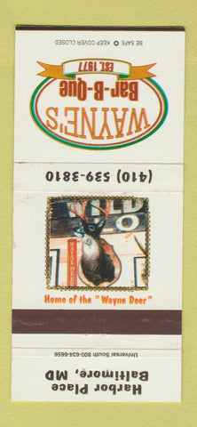 Matchbook Cover - Wayne's BBQ Baltimore MD 30 Strike