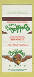 Matchbook Cover - Buffalo's Cafe Wings Clearwater FL 30 Strike
