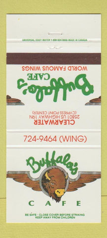Matchbook Cover - Buffalo's Cafe Wings Clearwater FL 30 Strike