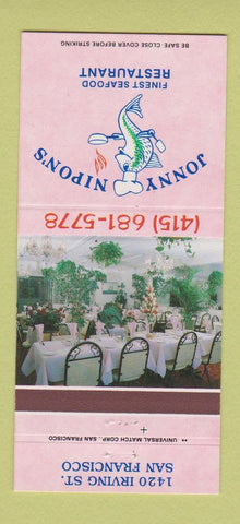Matchbook Cover - Jonny Nipon's Restaurant San Francisco CA 30 Strike