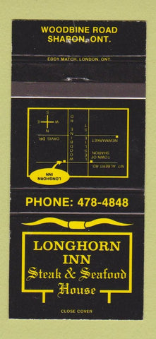Matchbook Cover - Longhorn Inn Restaurant Sharon ON 30 Strike