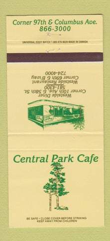 Matchbook Cover - Central Park Cafe New York City 30 Strike