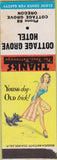 Matchbook Cover - Cottage Grove Hotel OR pinup WEAR