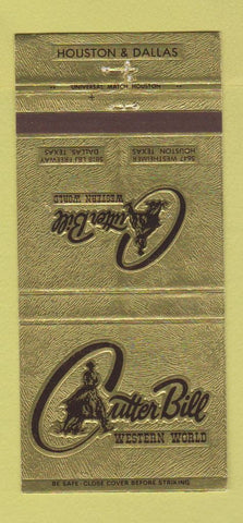 Matchbook Cover - Cutter Bill Western Clothes Houston Dallas TX 30 Strike