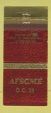 Matchbook Cover - Afscme DC 33 Philadelphia PA 30 Strike