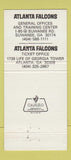 Matchbook Cover - Atlanta Falcons Football GA 30 Strike