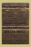 Matchbook Cover - Ver Lyn Motel Long Beach CA WEAR 40 Strike
