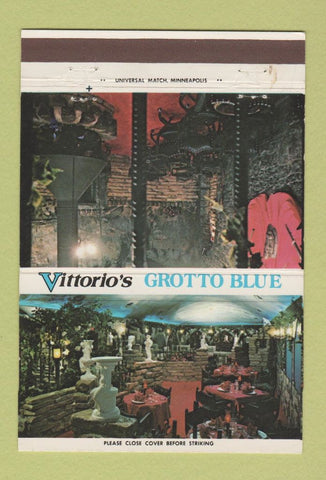 Matchbook Cover - Vittorio's Grotto Blue Stillwater MN 40 Strike