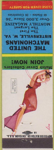 Matchbook Cover - United Matchonians Match collectors Sisterville WV pinup