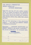 Matchbook Cover - Weber's Bread Outdoor Adverting Billboards 40 Strike