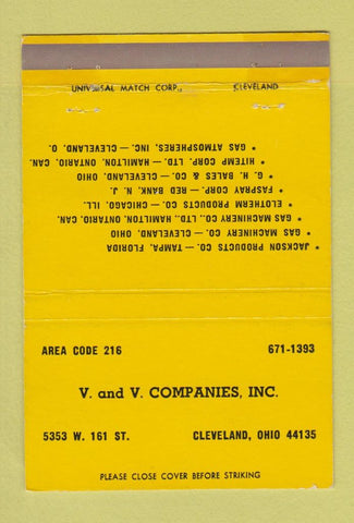Matchbook Cover - A & V Companies Cleveland OH 40 Strike