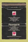 Matchbook Cover - 1968 Plymouth Sheridan WY Poll Motor WORN 40 Strike