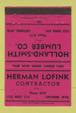 Matchbook Cover - Holland Smith Lumber Herman Lofink Cheyenne WY 40 Strike