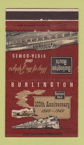 Matchbook Cover - Burlington Route Railroad 36 Strike
