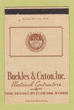 Matchbook Cover - Buckles Caton Electrical Contractors Cheyenne WY 40 Strike