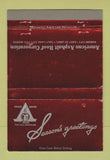 Matchbook Cover - American Asphalt Roof Corp Kansas City Fort Worth 40 Strike