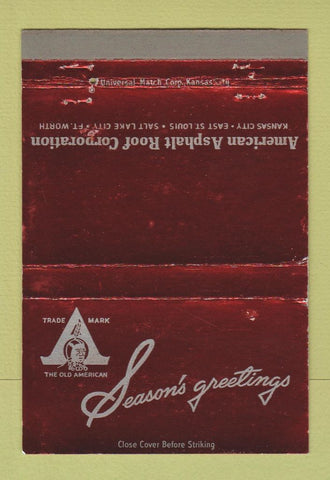 Matchbook Cover - American Asphalt Roof Corp Kansas City Fort Worth 40 Strike