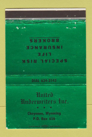 Matchbook Cover - United Underwriters Insurance Cheyenne WY 40 Strike