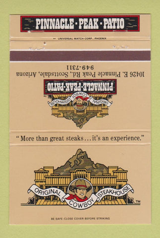 Matchbook Cover - Pinnacle Peak Patio Scottsdale AZ 40 Strike