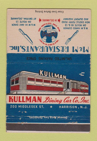 Matchbook Cover - M&M Restaurants Smyrna DE Harrison NJ WEAR 40 Strike