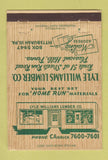 Matchbook Cover - Lyle Williams Lumber Pittsburgh PA 40 Strike