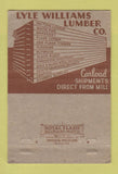 Matchbook Cover - Lyle Williams Lumber Pittsburgh PA 40 Strike