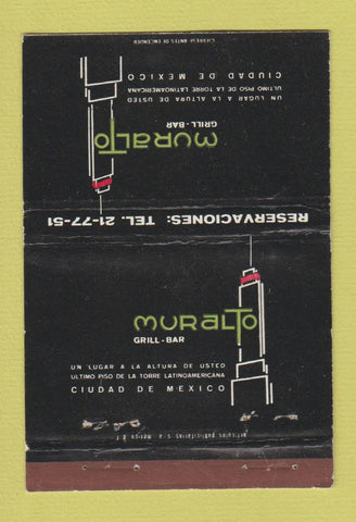 Matchbook Cover - Muralto Grill Bar Ciudad De Mexico WEAR 40 Strike