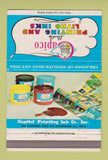 Matchbook Cover - Capico Printing Litho Inks Washington DC 40 Strike
