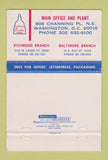 Matchbook Cover - Capico Printing Litho Inks Washington DC 40 Strike