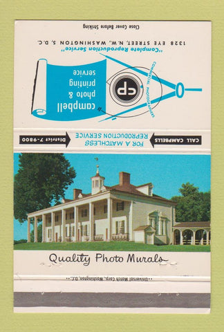Matchbook Cover - Campbell Photo Printing Service Washington DC 40 Strike