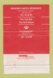 Matchbook Cover - Brussels Hotel Residence Belgium WEAR 40 Strike