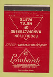 Matchbook Cover - Lombardi Engineering Derby CT 40 Strike