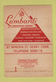 Matchbook Cover - Lombardi Engineering Derby CT 40 Strike