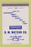 Matchbook Cover - RM Watson Insurance San Carlos CA 40 Strike