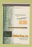 Matchbook Cover - Wedler Bros Cleveland OH screw machine 40 Strike