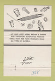 Matchbook Cover - Wedler Bros Cleveland OH screw machine 40 Strike
